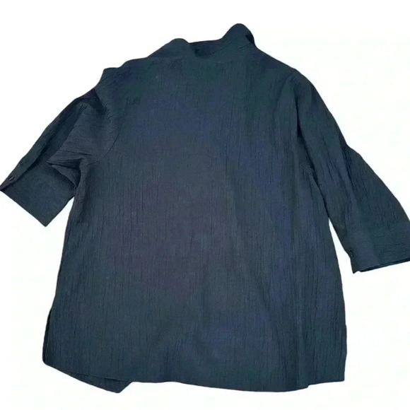 Women’s Black button down shirt White Stag clothing size 16 W rayon top - Picture 3 of 3